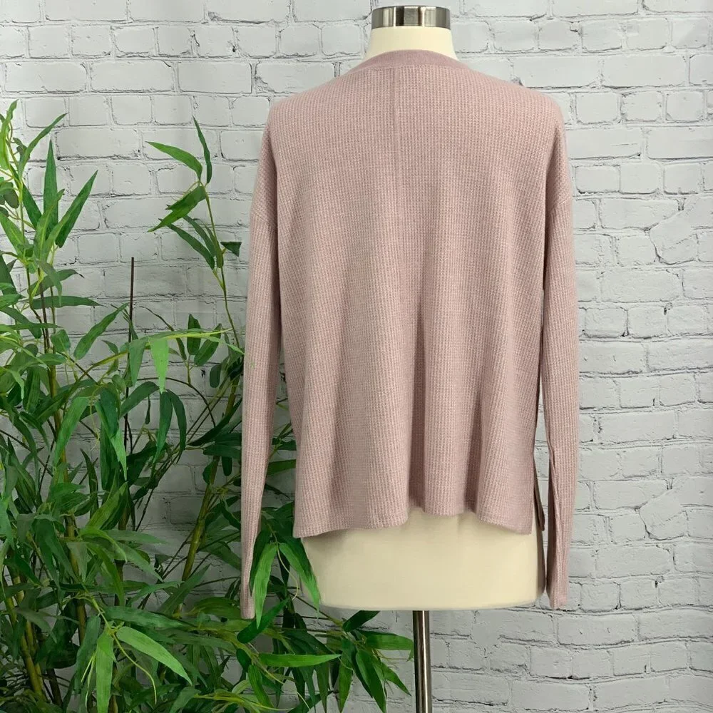 Double Zero Dusty Pink Waffle Knit Lounge Top - Picture 3 of 6